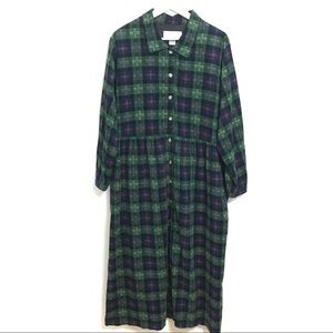 Kate & Co. Plaid Long Sleeve Dress Plus 2X